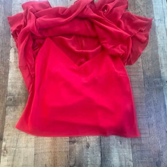 J.Crew Red Ruffled Blouse V-Neck Layered NEW NWT Plus Size 2X - Picture 7 of 11